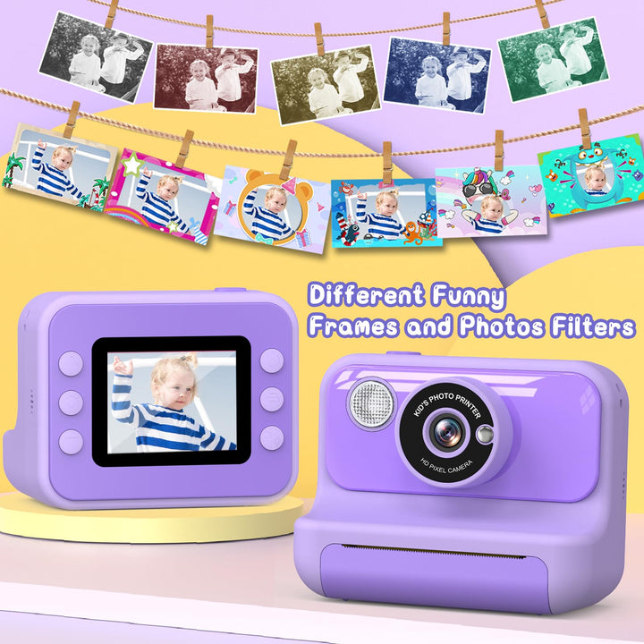 Sofortbildkamera Kinder 1080P mit Druckfunktion 2,4 Zoll lila - Bild 3