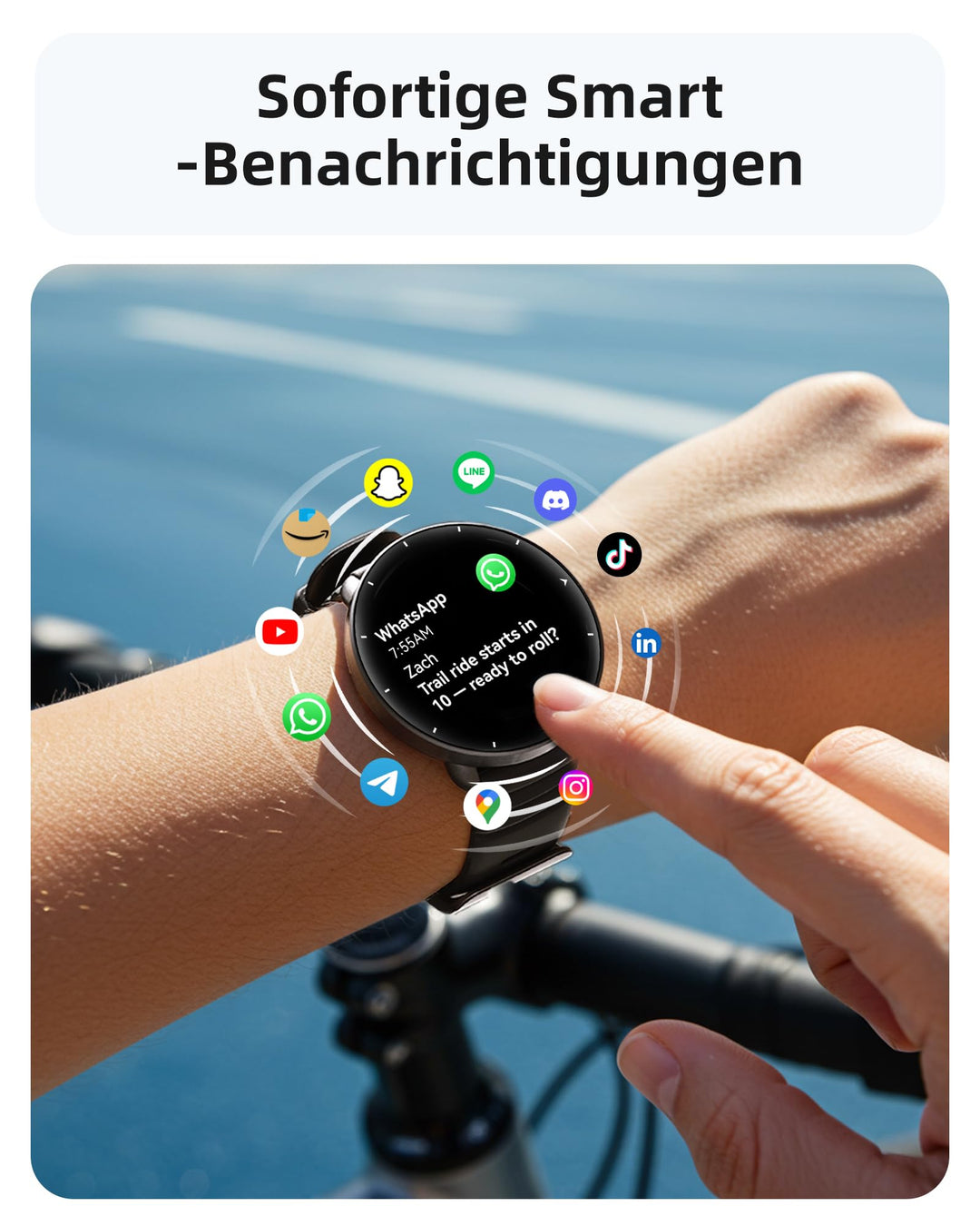 Smartwatch mit GPS und Schwimmtracking 5 ATM wasserdicht AMOLED - Bild 7