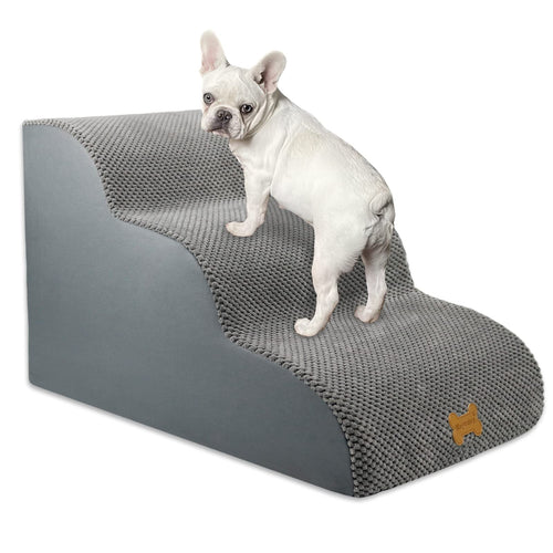 Hundetreppe 3-stufig Schaumstoff mit waschbarem Bezug 60x40x40 cm