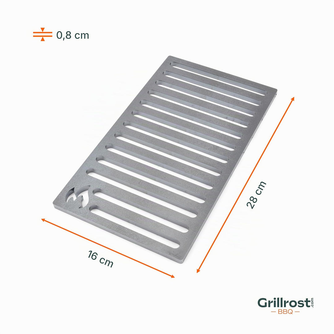 Ofenrost 16x28 cm Stahl 8mm bruchsicher für Kamin &amp; Grill - Bild 4