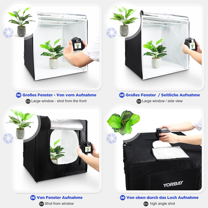 Fotobox LED 60x60x60 cm mit 192 LEDs CRI95+ und 4 Hintergründen - Bild 3