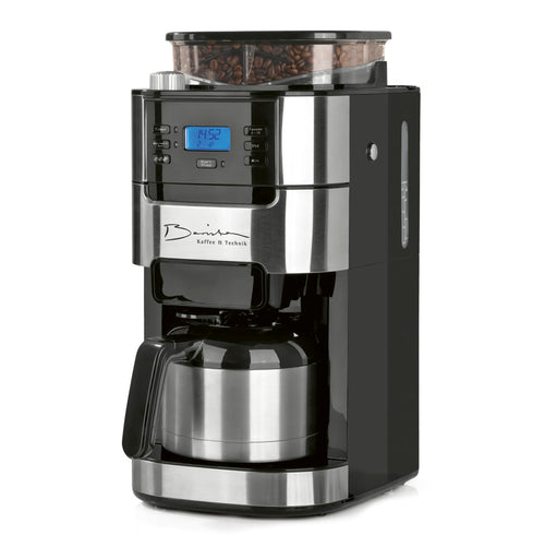 Filterkaffeemaschine mit Kegelmahlwerk Edelstahl 10 Tassen Timer