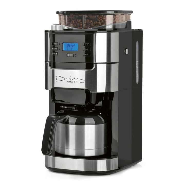 Filterkaffeemaschine mit Kegelmahlwerk Edelstahl 10 Tassen Timer
