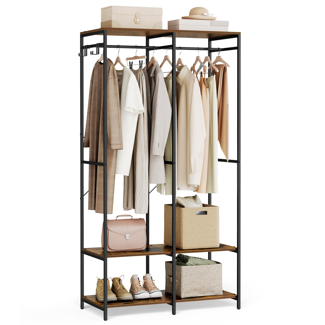 Offener Kleiderschrank mit Kleiderstange Metall 94.5x40x180 cm