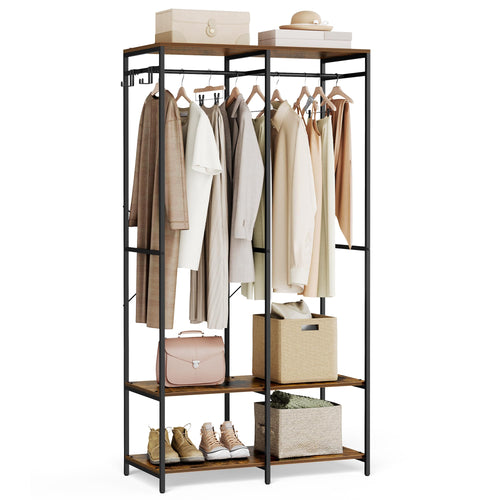 Offener Kleiderschrank mit Kleiderstange Metall 94.5x40x180 cm