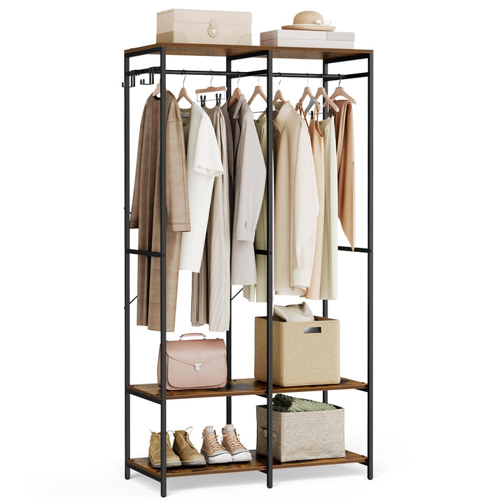 Offener Kleiderschrank mit Kleiderstange Metall 94.5x40x180 cm