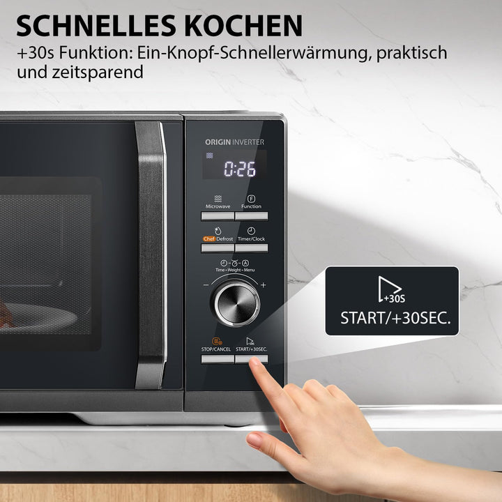 Mikrowelle mit Grill 25L Unterbau 3-in-1 Inverter Morandi-Grau - Bild 8