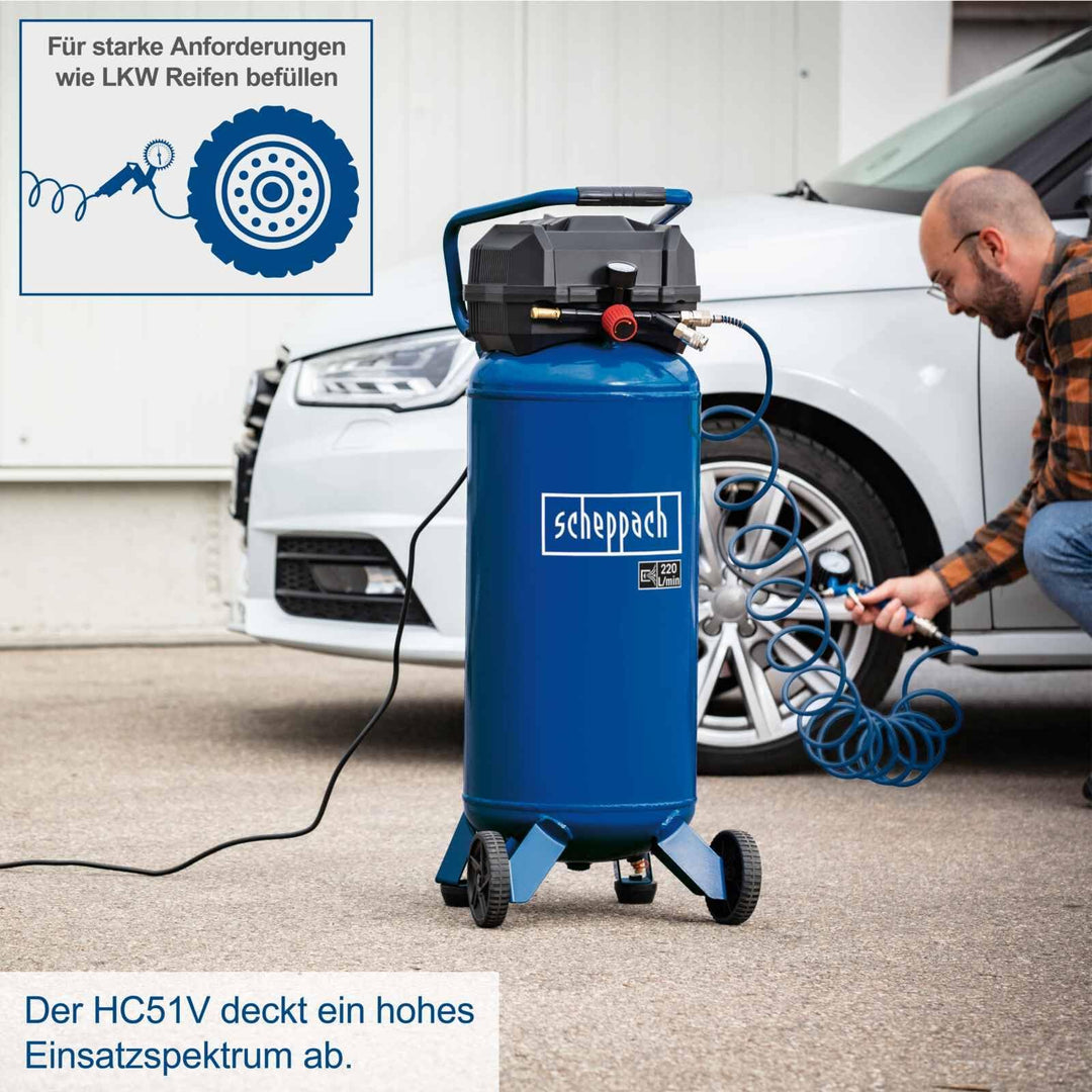 Druckluftkompressor stehend 50L Kessel 10bar ölfrei für Werkstatt - Bild 7