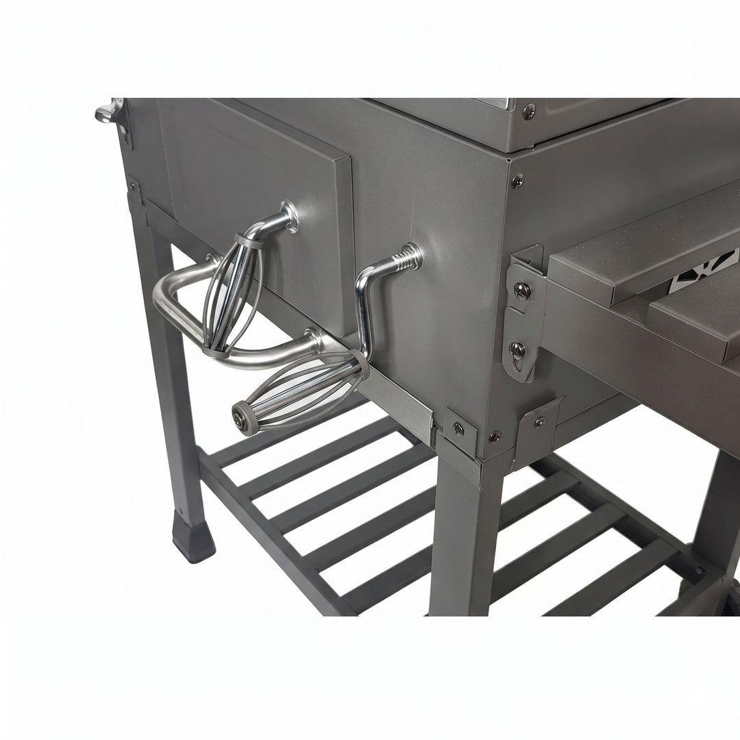 Holzkohlegrill mit Deckel, Gusseisenrost &amp; Abdeckhaube - Bild 8