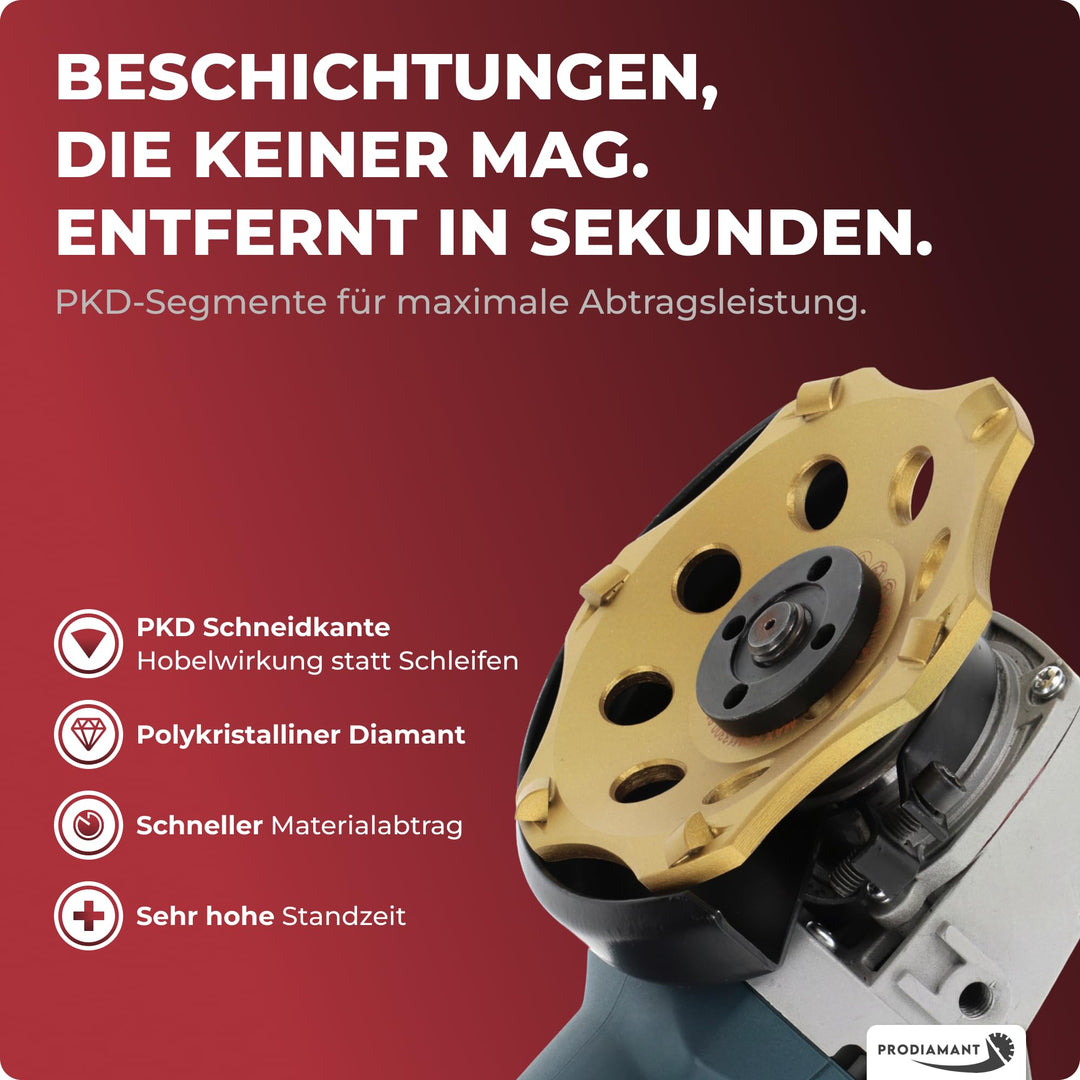 Diamantschleiftopf PKD 125mm 6 Segmente für Winkelschleifer Beton - Bild 3
