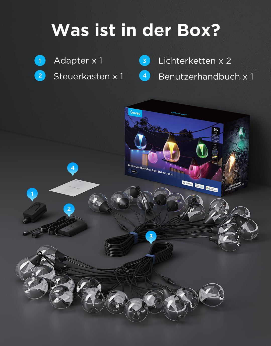 LED Lichterkette Aussen 30m RGBWIC 16 Mio. Farben Musiksync - Bild 9