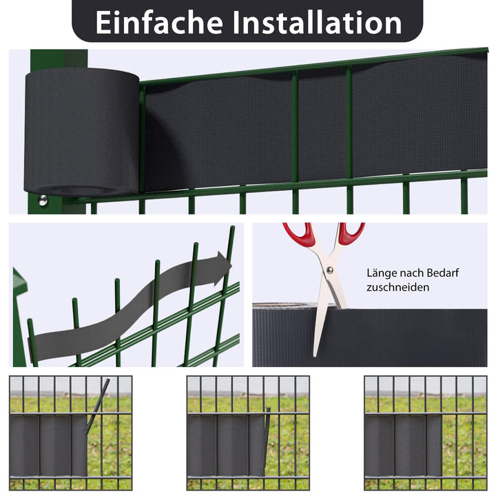 Sichtschutzstreifen PVC für Doppelstabmatten 35m x 19cm Anthrazit - Bild 7