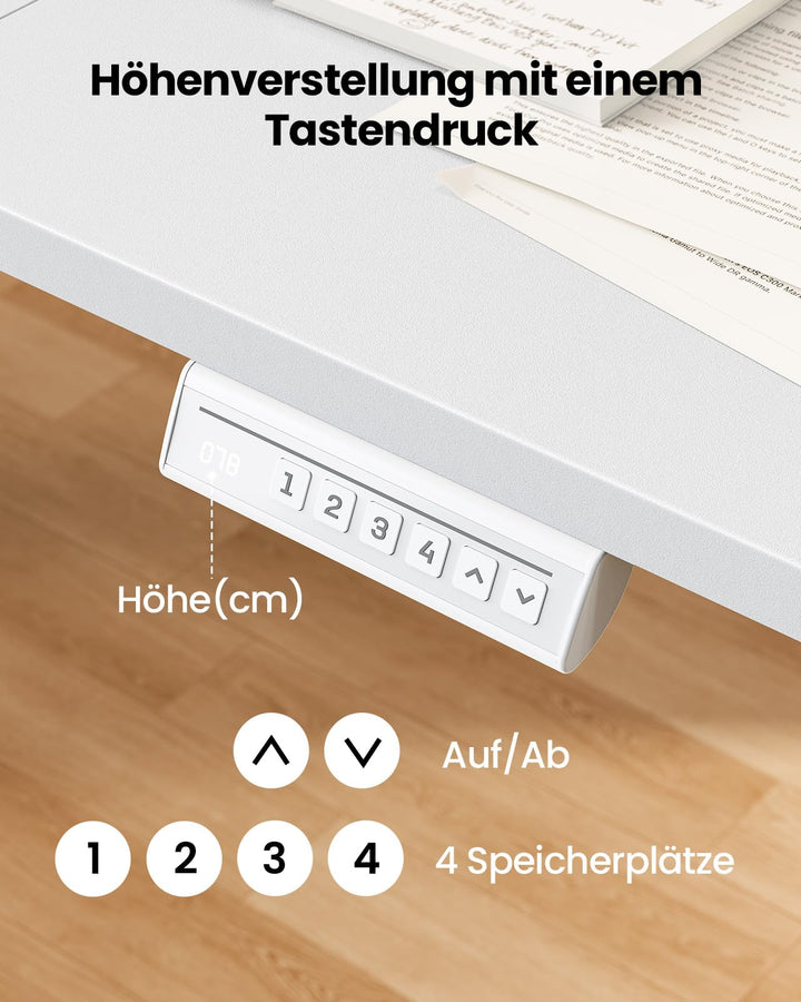 Höhenverstellbarer Schreibtisch 160x80cm elektrisch 4-Speicher - Bild 5