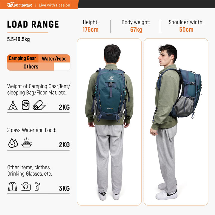 Wanderrucksack 30L mit Netzrücken und Hüftgurt für Trekking - Bild 6