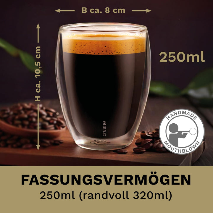 Doppelwandige Trinkgläser Borosilikat 250ml 6er-Set Heiß &amp; Kalt - Bild 6