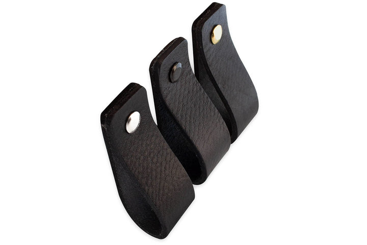 Möbelgriffe Leder 20 x 2,5 cm Schwarz 12er-Set mit Schrauben - Bild 5