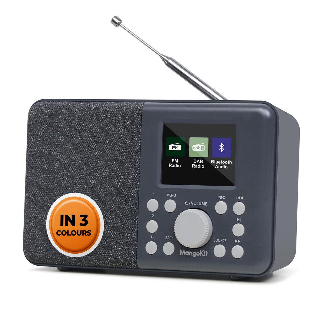 DAB/DAB+ Digitalradio tragbar mit Bluetooth und UKW dunkelgrau
