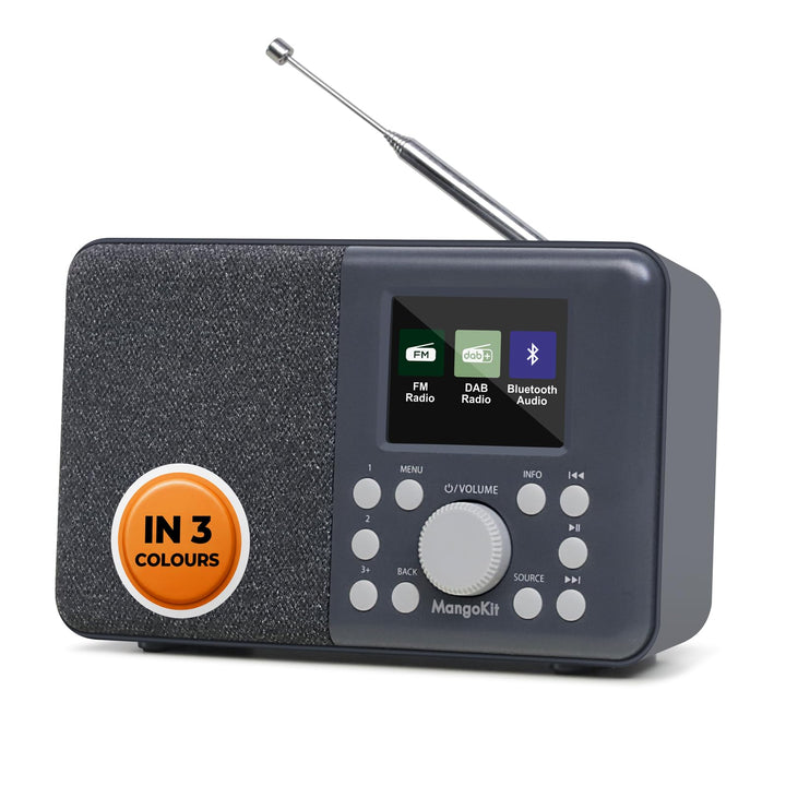 DAB/DAB+ Digitalradio tragbar mit Bluetooth und UKW dunkelgrau