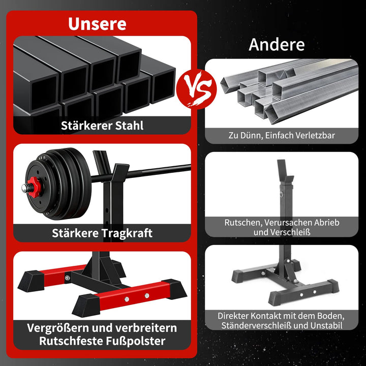 Squat Rack Kniebeugenständer Stahl 200 kg höhenverstellbar - Bild 3