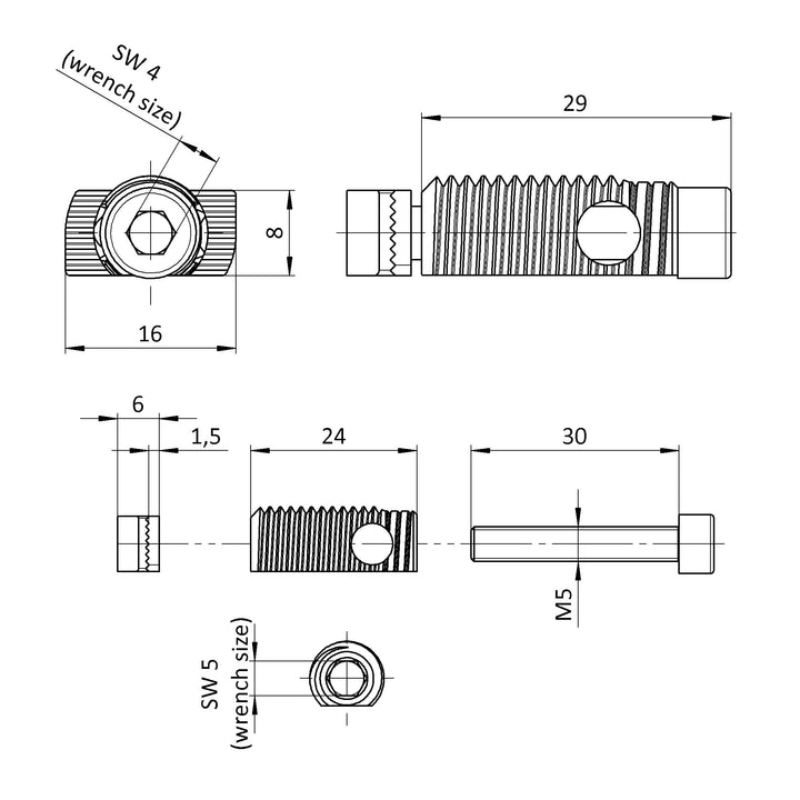 Automatikverbinder Nut 8 Typ B Stahl 50er-Set für Aluprofil - Bild 5