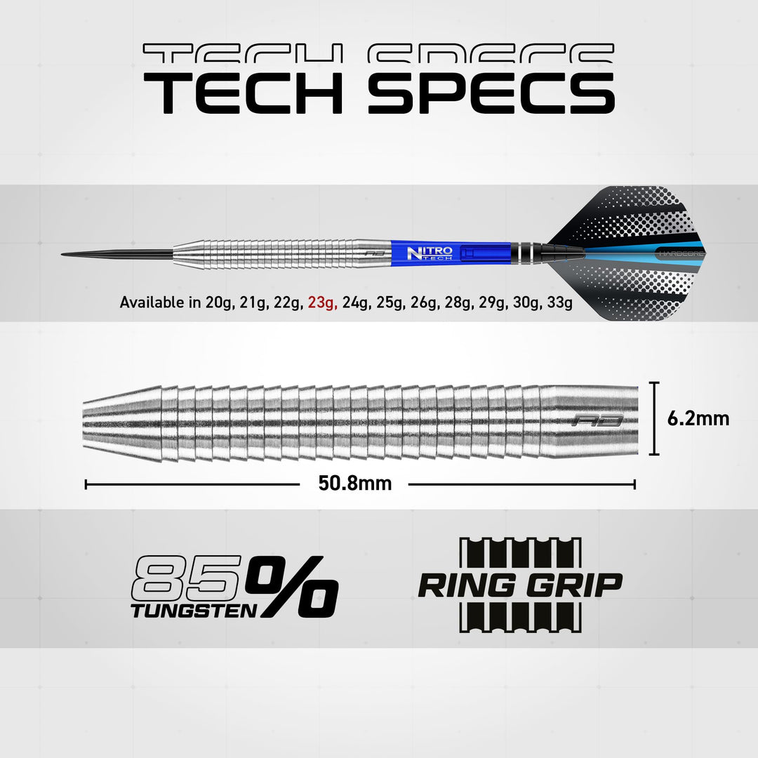 Steel-Tip Darts 85% Wolfram 23g mit Flights und Schäften - Bild 3