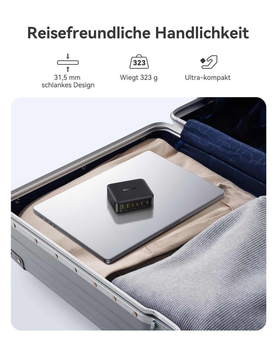 GaN Ladestation 120W 6-Port USB-C für Laptop und Smartphone - Bild 6
