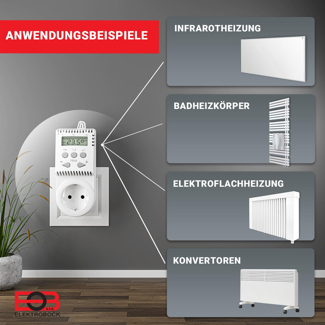 Steckdosen-Thermostat 230V 3680W programmierbar für Elektroheizung - Bild 4