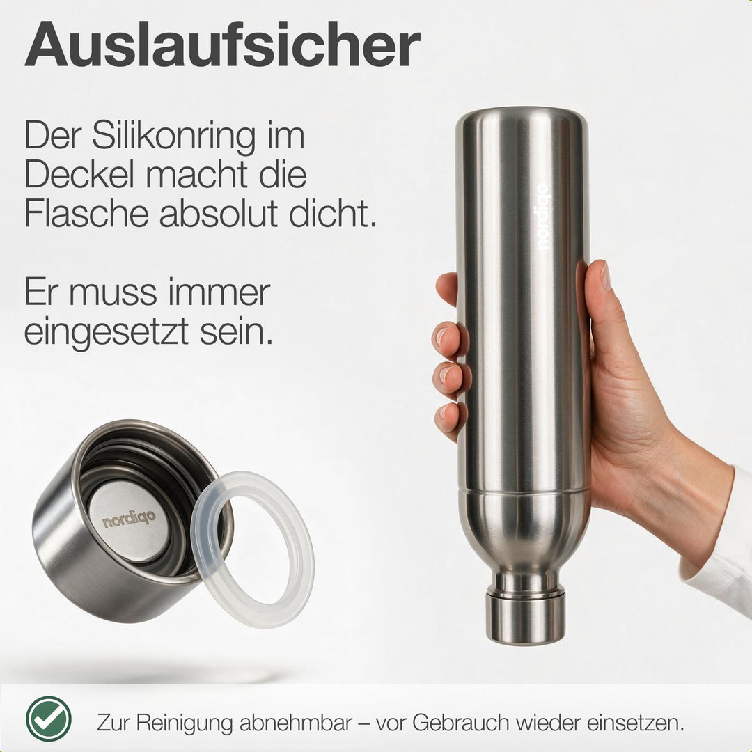 Edelstahlflasche 1L für SodaStream Duo, Terra, Aarke Carbonator 3 - Bild 6