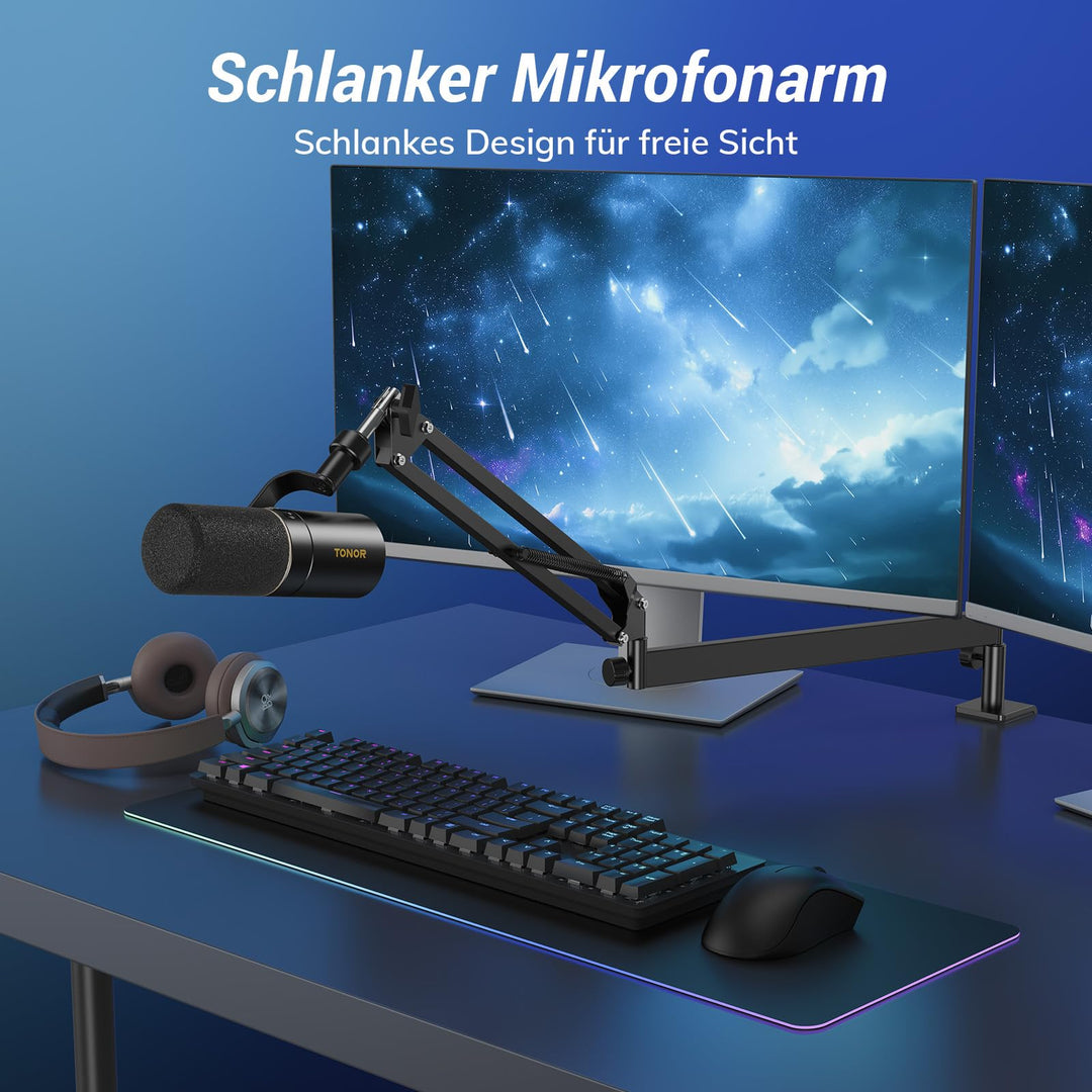 Dynamisches USB/XLR Mikrofon Set mit Gelenkarm für Podcast - Bild 3