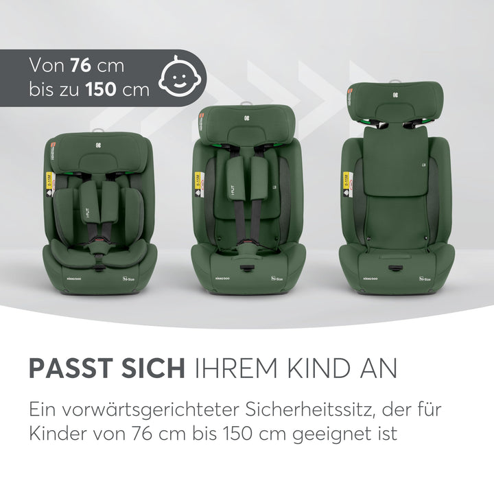 Kindersitz i-Size ISOFIX 9-36 kg Gruppe 1/2/3 Armeegrün - Bild 9