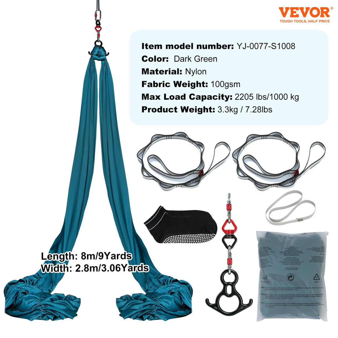 Aerial Yoga Hängematte Nylon 8,22x2,8m bis 1000 kg grün - Bild 7