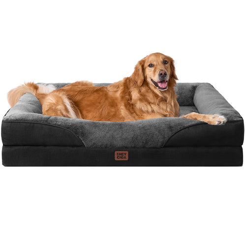 Orthopädisches Hundebett mit 4 Seitenrändern Memory-Foam 106.5x76cm