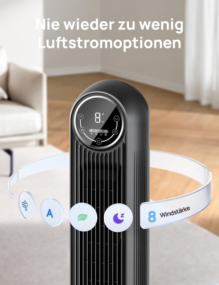 Turmventilator Smart 90cm oszillierend 4 Modi App-Steuerung - Bild 7