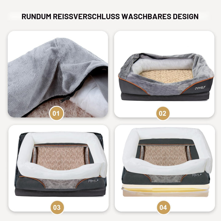 Orthopädisches Hundebett Memory-Schaum mit Rand 80x56cm für kleine bis mittelgrosse Hunde - Bild 7
