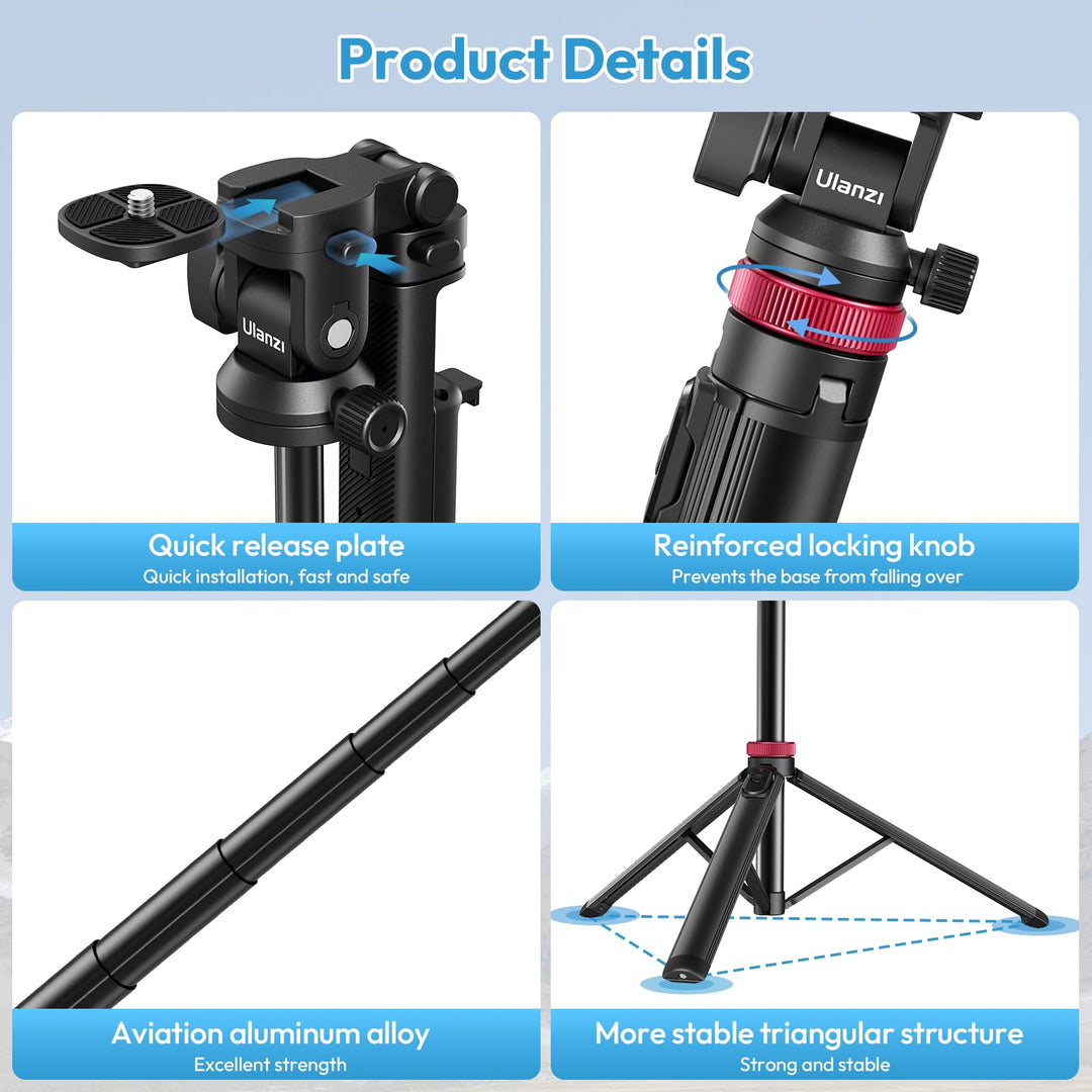 Stativ 3-in-1 Selfie-Stick 185cm mit Bluetooth-Fernbedienung - Bild 7
