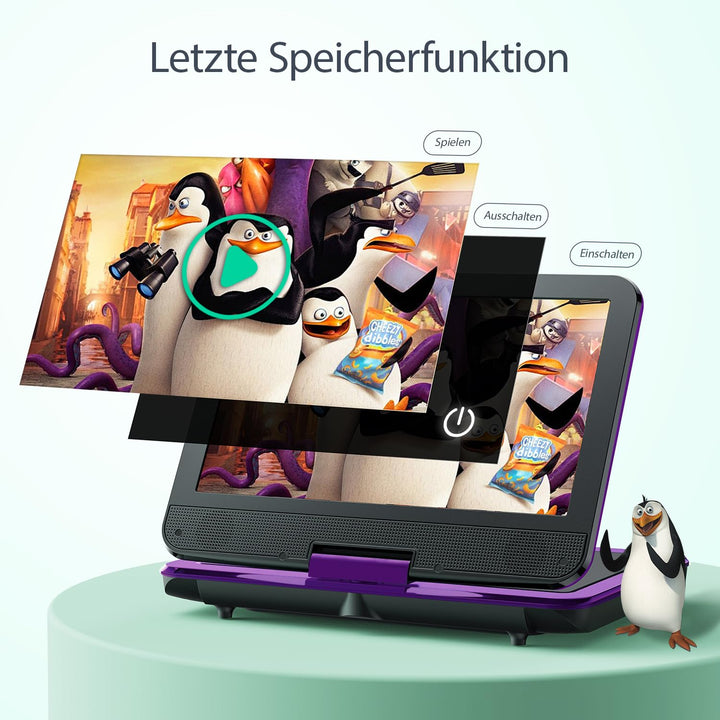 Tragbarer DVD-Player 12,5 Zoll mit 10,5" Schwenkbildschirm fürs Auto - Bild 6
