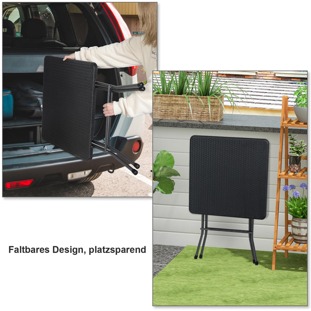 Klapptisch Rattanoptik klappbar 61x97,5 cm bis 50 kg Traglast - Bild 7