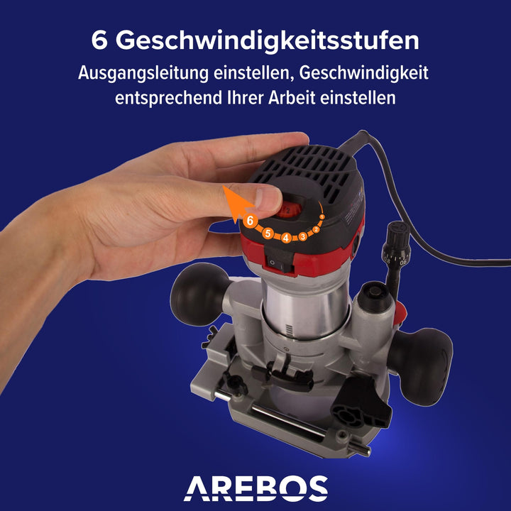 Oberfräse 710 W mit 6 Geschwindigkeitsstufen und Transportkoffer - Bild 3
