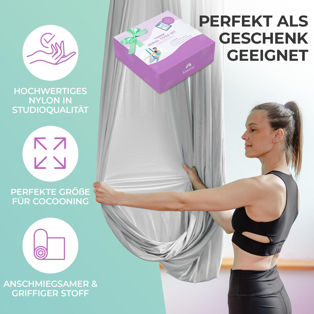 Yoga Hängematte Nylon 5m x 2,6m TÜV-geprüft bis 300 kg - Bild 6