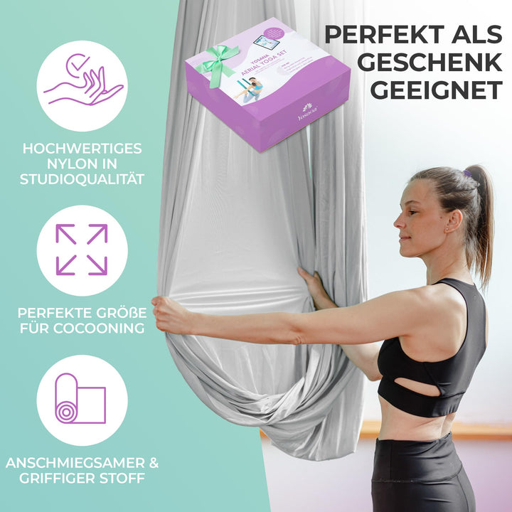 Yoga Hängematte Nylon 5m x 2,6m TÜV-geprüft bis 300 kg - Bild 6