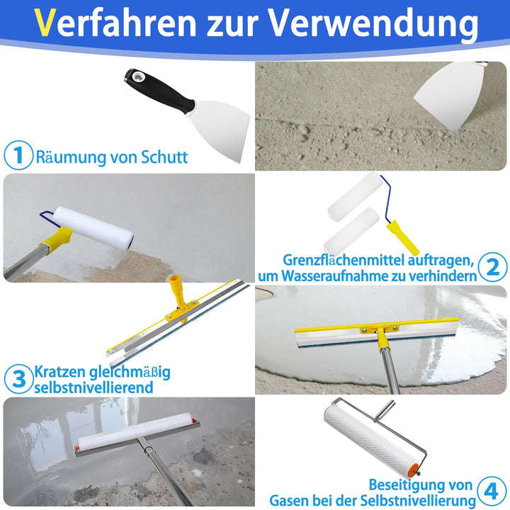 Bodenbeschichtung Werkzeug-Set 6-teilig mit Stachelwalze und Nagelschuhen - Bild 2