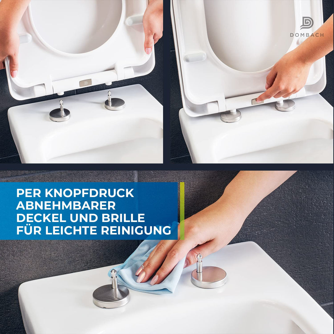 WC-Sitz mit Absenkautomatik abnehmbar D-Form Weiss - Bild 6