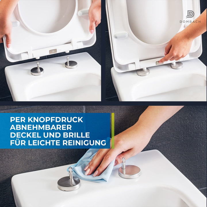 WC-Sitz mit Absenkautomatik abnehmbar D-Form Weiss - Bild 6
