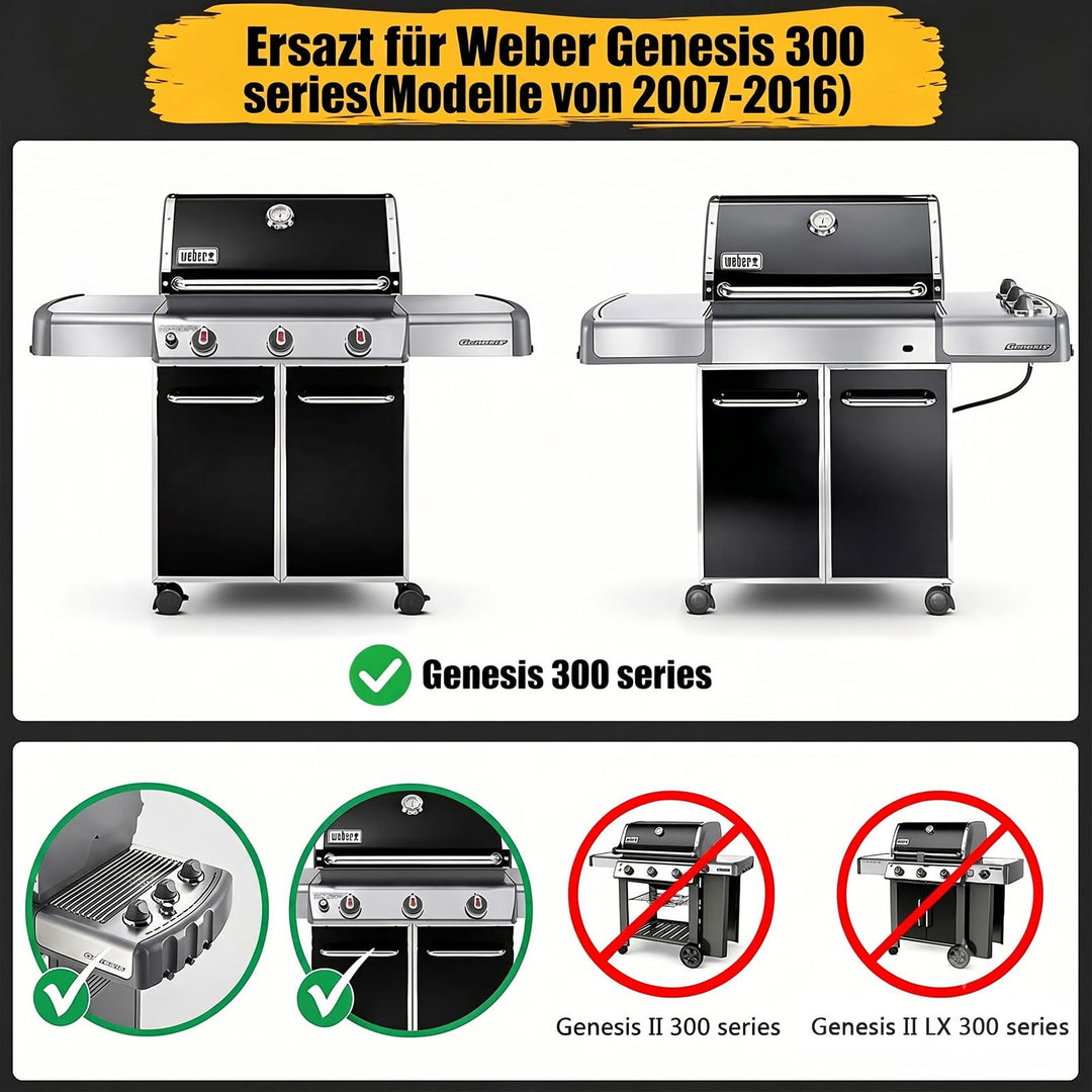 Grillrost Edelstahl 49,5x33cm für Weber Genesis E/S-310–330 (2007–2016), 2er-Set - Bild 3
