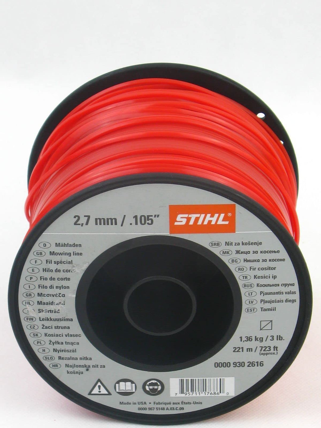 Freischneider Nylonfaden 2,7 mm 208 m Orange für Motorsensen - Bild 2