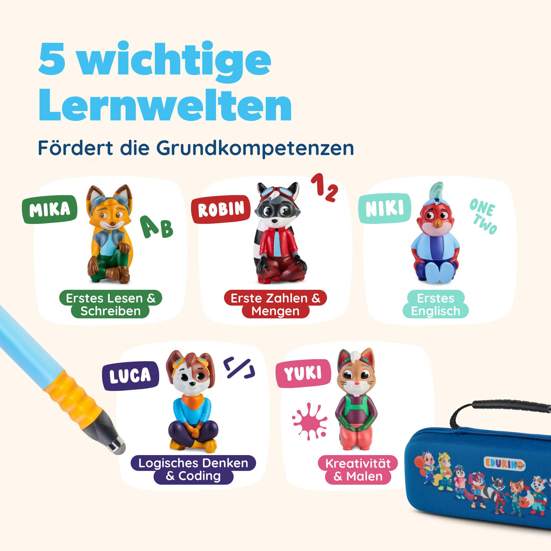 Lernspiel-Bundle Kinder ab 4 J. 5 Figuren mit Stift App und Mäppchen - Bild 3