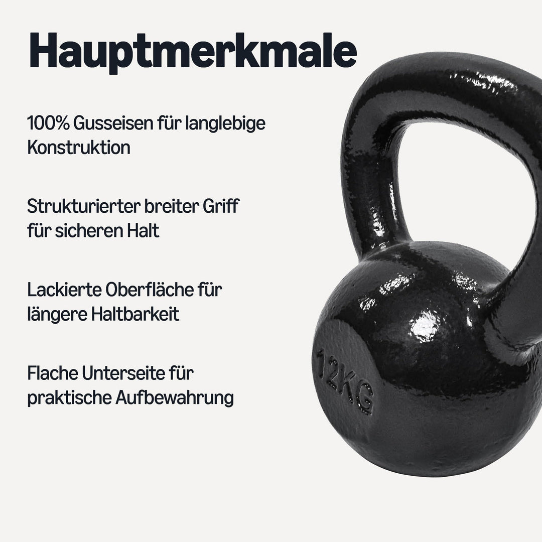Kugelhantel Gusseisen 12 kg mit strukturiertem Griff - Bild 2