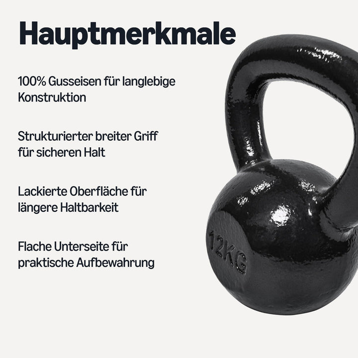 Kugelhantel Gusseisen 12 kg mit strukturiertem Griff - Bild 2