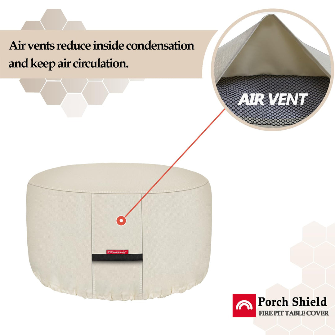 Feuerschalen-Abdeckung rund 81 cm wasserdicht 600D-Polyester Beige - Bild 5