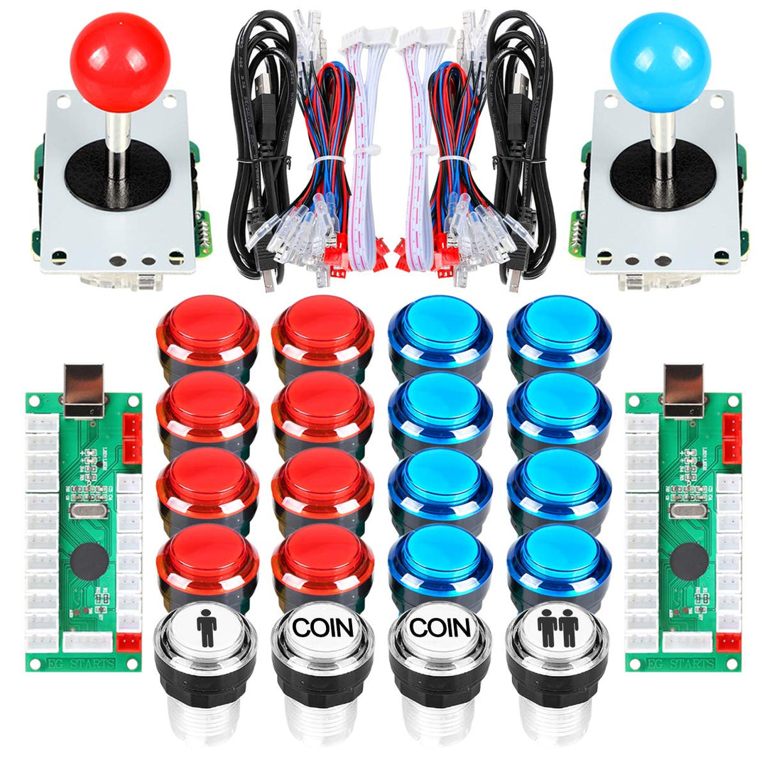 Arcade Schrank DIY Set 2 Spieler 8-Wege-Joystick LED Tasten